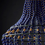 Люстра каплевидной формы декорированная синими и золотыми бусинами Blue Beads варинант исполнения - 3 | Loft Concept в Краснодаре