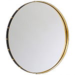Зеркало овальное в металлической раме с кожаной отделкой Loft in Reflection варинант исполнения - 2 | Loft Concept в Краснодаре