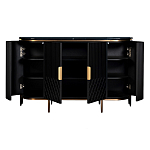 Комод черный округлой формы с рельефным фасадом Black Cut варинант исполнения - 2 | Loft Concept в Краснодаре