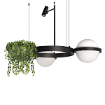 Подвесной светильник с 2-мя шарообразными плафонами и цилиндрическим спотом Light of Еyes варинант исполнения - 1 | Loft Concept в Краснодаре