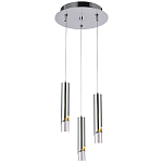 Подвесной светильник Metal Acrylic Tube Trio Chrome Hanging Lamp варинант исполнения - 2 | Loft Concept в Краснодаре