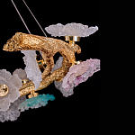 Люстра круглая на золотом каркасе с цветочным декором Miscellaneous herbs варинант исполнения - 4 | Loft Concept в Краснодаре