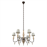 Люстра на металлическом основании с 6-ю белыми тканевыми абажурами Terrain варинант исполнения - 4 | Loft Concept в Краснодаре