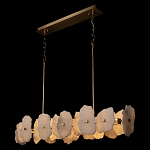 Люстра подвесная линейная с текстурированными мраморными элементами Marble square варинант исполнения - 4 | Loft Concept в Краснодаре