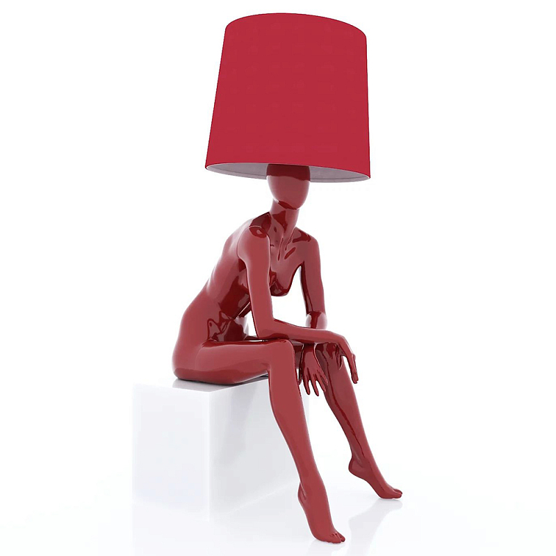 Лампа MANNEQUIN LAMP с абажуром девушка на кресле Глянцевый черный Черный матовый Глянцевый белый Белый матовый Серый Золотой Красный Шампань в Краснодаре | Loft Concept 