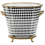 Фарфоровое кашпо Black and white square варинант исполнения - 1 | Loft Concept в Краснодаре