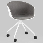 Офисное кресло из пластика с мягким сиденьем Eggshell Grey варинант исполнения - 2 | Loft Concept в Краснодаре