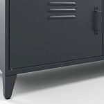 ТВ-тумба из металла и столешницей из массива дуба Metal Wood TV-Stand варинант исполнения - 7 | Loft Concept в Краснодаре