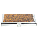 Визитница карманная металлическая с накладкой из натурального камня Яшма Stone Business Card Holders варинант исполнения - 1 | Loft Concept в Краснодаре
