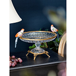 Чаша из прозрачного стекла с фигурками разноцветных попугаев на ободке 38 Eden Garden варинант исполнения - 2 | Loft Concept в Краснодаре