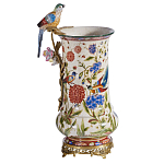 Ваза фарфоровая с птицей на бронзовой ветке и цветочной росписью Garden of Eden варинант исполнения - 5 | Loft Concept в Краснодаре