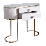 Консоль с белая овальная с мраморной столешницей Thoroughbass  варинант исполнения - 2 | Loft Concept в Краснодаре