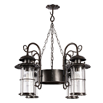 Уличная подвесная люстра с 4-мя цилиндрическими плафонами на цепях Elysian Lanterns варинант исполнения - 3 | Loft Concept в Краснодаре