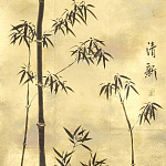 Обои ручная роспись Bamboo Quicksilver on Warm Gold gilded tea paper варинант исполнения - 2 | Loft Concept в Краснодаре