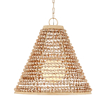 Подвесной светильник в форме колокола из деревянных бусин Wooden Beads варинант исполнения - 1 | Loft Concept в Краснодаре