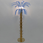 Торшер Glass Decorated Palm Floor Lamp Blue Листья Пальмы  варинант исполнения - 2 | Loft Concept в Краснодаре