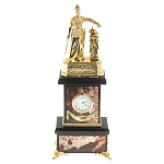 Часы настольные бронзовые из натурального камня Яшма Stone Clock варинант исполнения - 1 | Loft Concept в Краснодаре