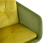 Стул с мягкой обивкой из велюра и подъемно-поворотным механизмом на колесиках Mason Green and Yellow варинант исполнения - 4 | Loft Concept в Краснодаре