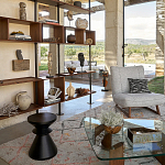 Черный приставной столик из массива AMORPHOUS варинант исполнения - 4 | Loft Concept в Краснодаре