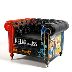 Кресло "Умный Умник" Rick and Morty graffiti chair натуральная кожа  варинант исполнения - 1 | Loft Concept в Краснодаре