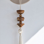 Аксессуар на стену диск с деревянными бусинами Wall Decor Thread Disc  варинант исполнения - 2 | Loft Concept в Краснодаре