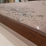 Стол обеденный с коричневой квадратной столешницей из керамики на четырех деревянных ножках Brown Ceramics варинант исполнения - 2 | Loft Concept в Краснодаре