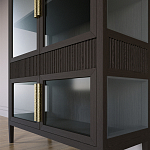 Витрина Primo со стеклянными фасадами и 2 ящиками Темный орех варинант исполнения - 2 | Loft Concept в Краснодаре