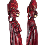 Комплект из 2-х деревянных статуэток Asmat Tall Statuettes Red варинант исполнения - 3 | Loft Concept в Краснодаре