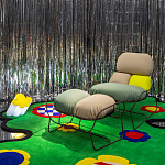 Дизайнерское разноцветное кресло на металлическом каркасе с подставкой для ног Poltronova Plasma Armchair варинант исполнения - 14 | Loft Concept в Краснодаре