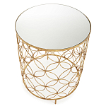 Приставной стол золотой с зеркальной столешницей Golden Symphony варинант исполнения - 1 | Loft Concept в Краснодаре