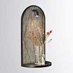 Настенный светильник зеленого цвета с черной рамкой овальной формы с полкой Herbarium  варинант исполнения - 2 | Loft Concept в Краснодаре