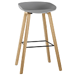 Барный стул на ножках из натурального дерева Boras Grey варинант исполнения - 1 | Loft Concept в Краснодаре
