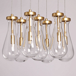 Люстра с 7-ю прозрачными плафонами из стекла в форме капли Lucid Rain  варинант исполнения - 4 | Loft Concept в Краснодаре