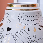 Ваза с декоративными лицами и графическими элементами в виде сердец и символов Faces of Imagination варинант исполнения - 8 | Loft Concept в Краснодаре