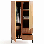 Шкаф с геометрическим рисунком на дверцах Anders Dark Wood варинант исполнения - 4 | Loft Concept в Краснодаре