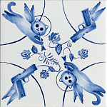 Плитка с узором 2 кота 2 пистолета варинант исполнения - 1 | Loft Concept в Краснодаре