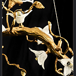 Люстра в виде золотой ветки с цветами и птичками Marvelous Garden варинант исполнения - 12 | Loft Concept в Краснодаре