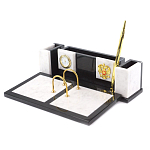 Настольный письменный набор из белого мрамора и змеевика Marble Accessory варинант исполнения - 2 | Loft Concept в Краснодаре