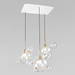 Люстра подвесная 3 лампы с прозрачными стеклянными шарами и золотыми деталями Giopato & Coombes варинант исполнения - 3 | Loft Concept в Краснодаре