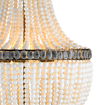 Люстра каплевидной формы декорированная нитями стеклянных бусин молочного цвета Bead threads варинант исполнения - 1 | Loft Concept в Краснодаре