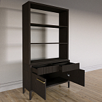 Стеллаж Primo с ящиками Темный орех варинант исполнения - 7 | Loft Concept в Краснодаре