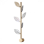 Бра с золотистой вертикальной трубкой и декоративными прозрачными листьями из стекла Sylva  варинант исполнения - 1 | Loft Concept в Краснодаре