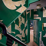 Обои ручная роспись в стиле Арт-деко Symphony Original colourway on Jade silk dupion варинант исполнения - 1 | Loft Concept в Краснодаре