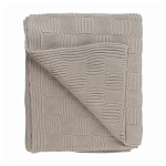 Плед из хлопка рельефной вязки бежево-серого цвета Waffle Comfort варинант исполнения - 1 | Loft Concept в Краснодаре