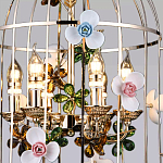 Люстра в виде клетки с цветами Flower Cell варинант исполнения - 2 | Loft Concept в Краснодаре