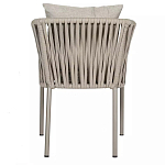 Стул серо-бежевый с декоративным плетением на спинке и подлокотниках Chair Weave варинант исполнения - 4 | Loft Concept в Краснодаре