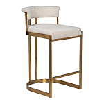 Стул барный букле бежевый с каркасом цвета матовое золото Tactility варинант исполнения - 2 | Loft Concept в Краснодаре
