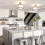 Потолочный светильник со светлым текстильным абажуром Hinkley варинант исполнения - 6 | Loft Concept в Краснодаре