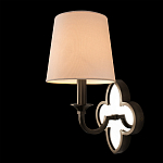 Бра с белым текстильным абажуром и декоративным основанием в виде четырехлистника с зеркальной вставкой Vitorino варинант исполнения - 2 | Loft Concept в Краснодаре