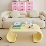 Дизайнерский журнальный стол жёлтый округлой формы Bonyn варинант исполнения - 2 | Loft Concept в Краснодаре